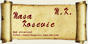 Maša Košević vizit kartica